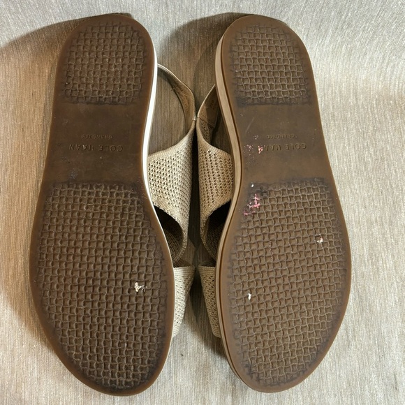 COLE HAAN Sz 8.5B Mikaela  Stitchlite Gold Insole Trim Crisscross Sling Sandals - Picture 8 of 8